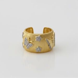 GOLD CZ BUTTERFLY STATEMENT RING